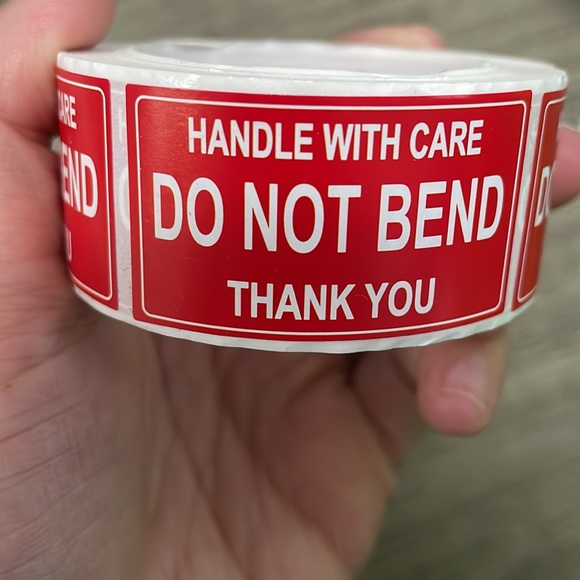 Office | Handle With Care Do Not Bend Stickers 25 Per Roll Nwt | Poshmark